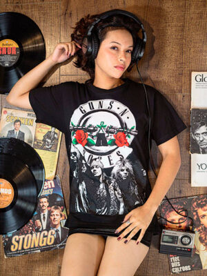 Franela Guns N Roses grupo B/n