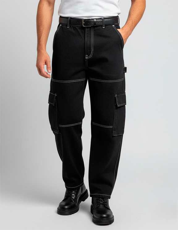 pantalon negro hilo blanco pantalon negro hilo blanco