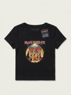 baby tee autorizada iron maiden negra