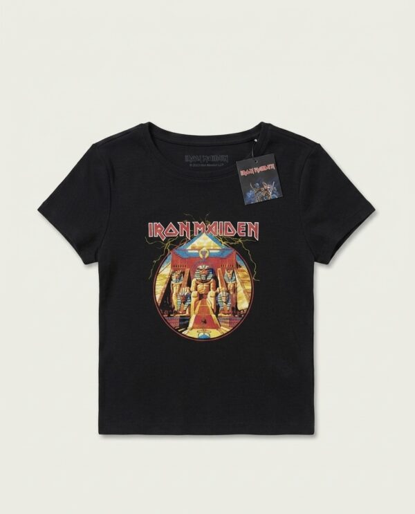 baby tee autorizada iron maiden negra