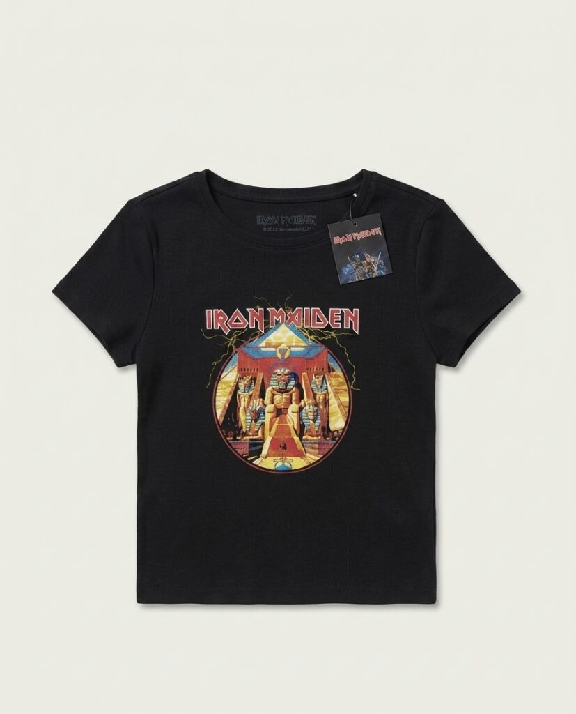 baby tee autorizada iron maiden negra